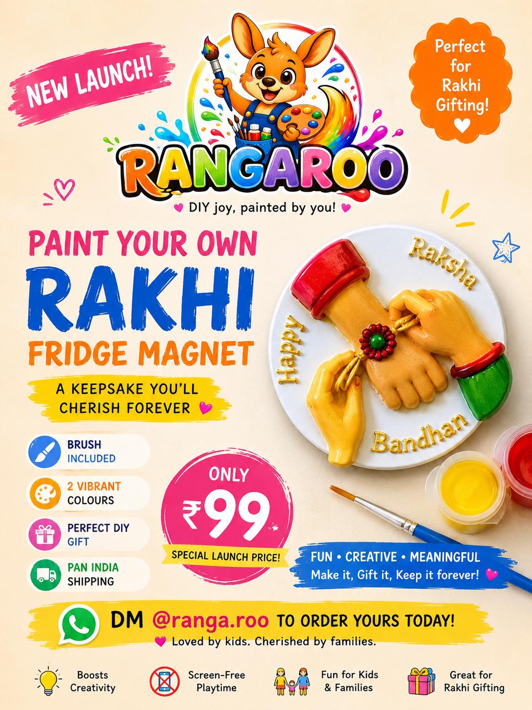 Paint Your Own Rakhi Fridge Magnet